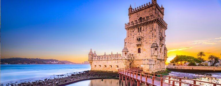 Driving through Lisbon, Portugal, by car, Centauro Rent a Car