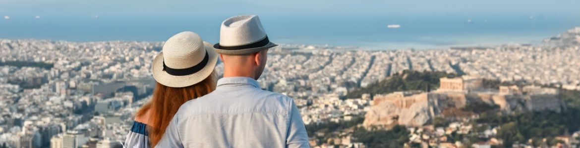 couple visiting Athens