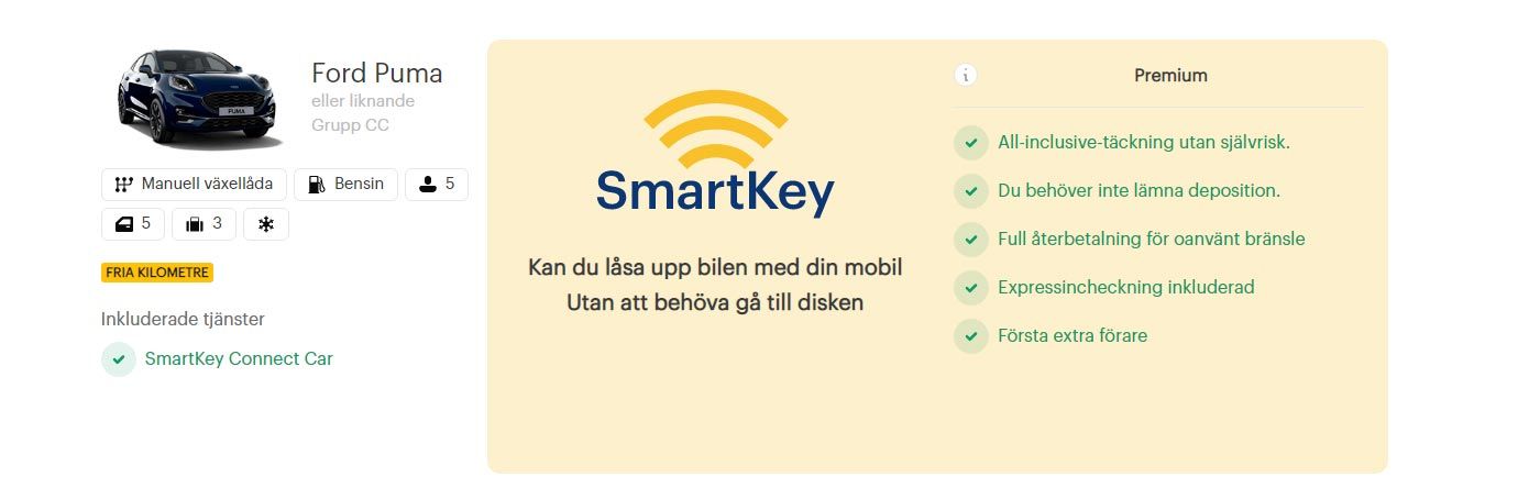bokar jag en hyrbil med SmartKey