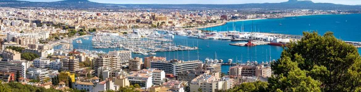 Panoramic view of Palma de Mallorca from Bellver Castle
