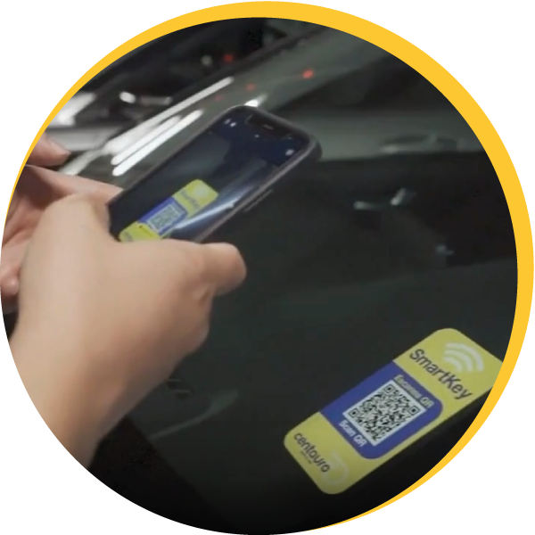 2. Scan the QR code on the windscreen