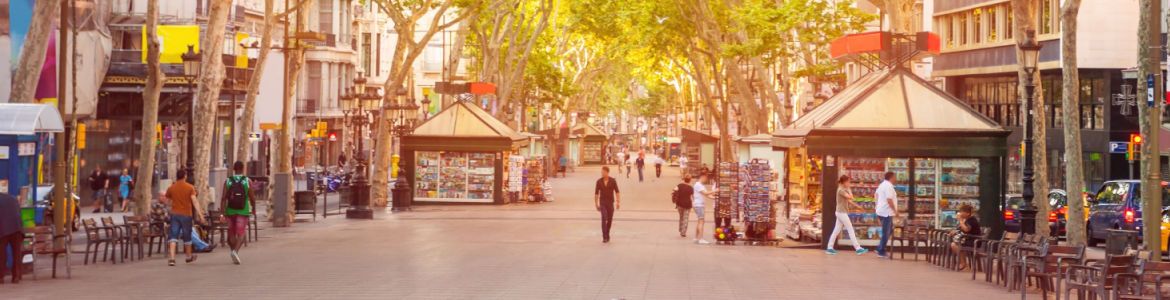 Rambla de Barcelona early in the morning