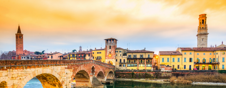 Driving route through Verona